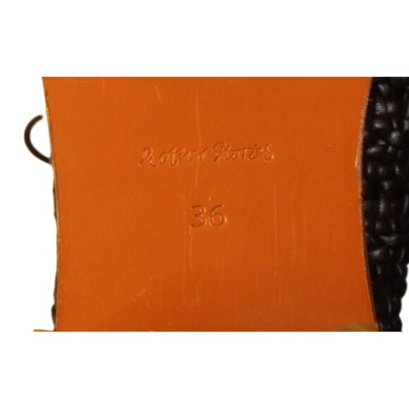 & Other Stories Black Woven Leather Oxford Shoes Lace-Up & Stacked Heel S 6.5 - Picture 10 of 10